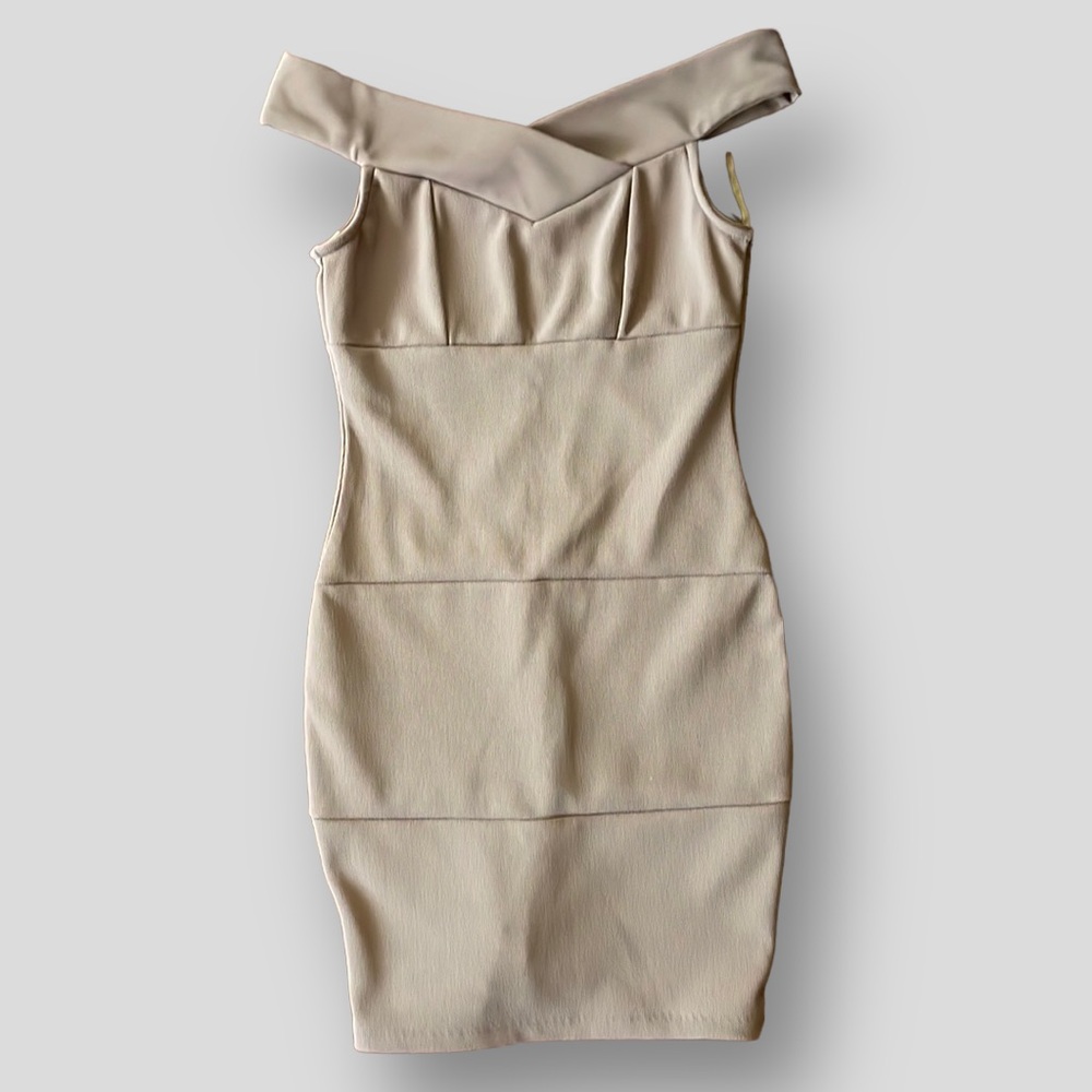 Beige Bodycon Dress
